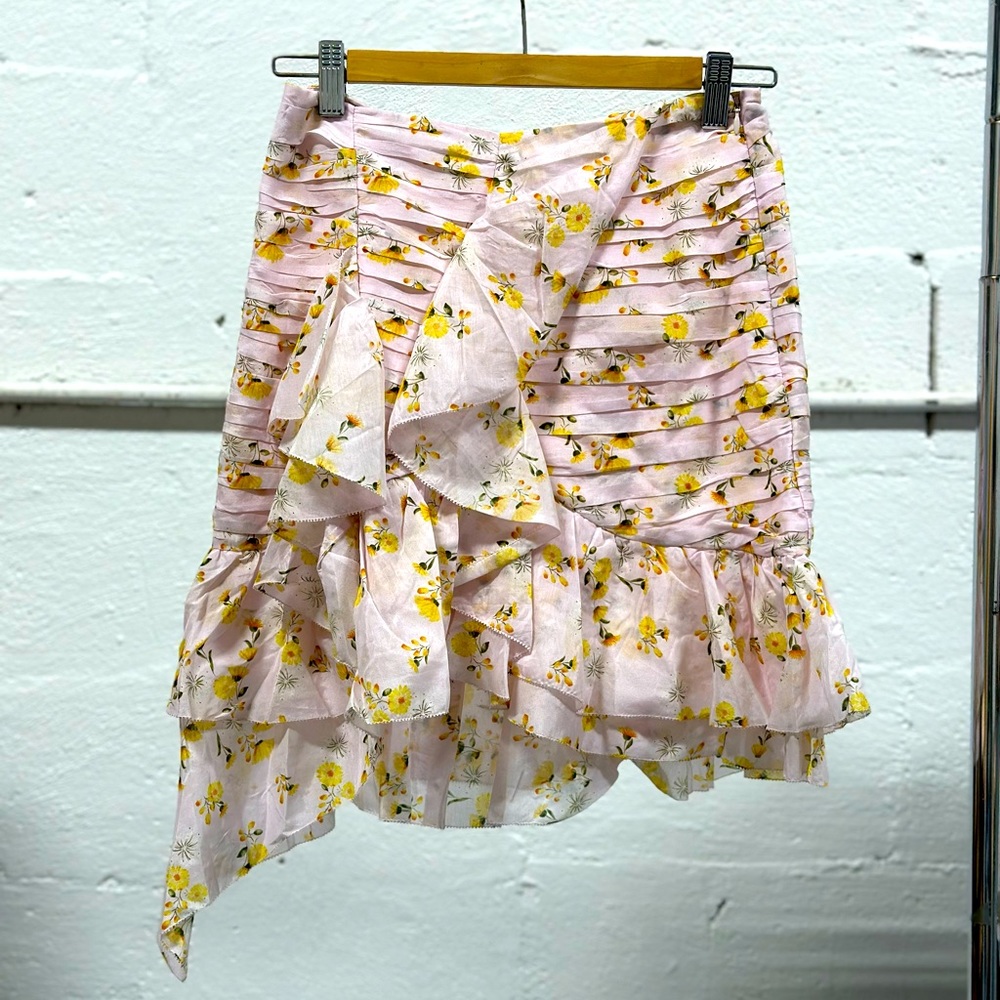 Flower pattern long skirt